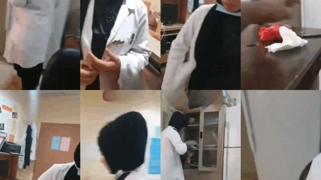 واد نصاب و دكتورة غبية من قلب عيادة خاصة نازل فيها تحسيس و تلميس فكل مكان فجسمها